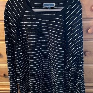 Karen Scott Black and White Cotton Women’s Sweater 3X